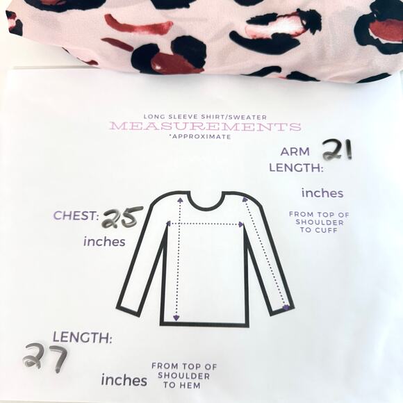 Eloquii Womens Blouse Top Size 20 Flowy Chiffon Watercolor Animal Print Tan - Picture 7 of 7